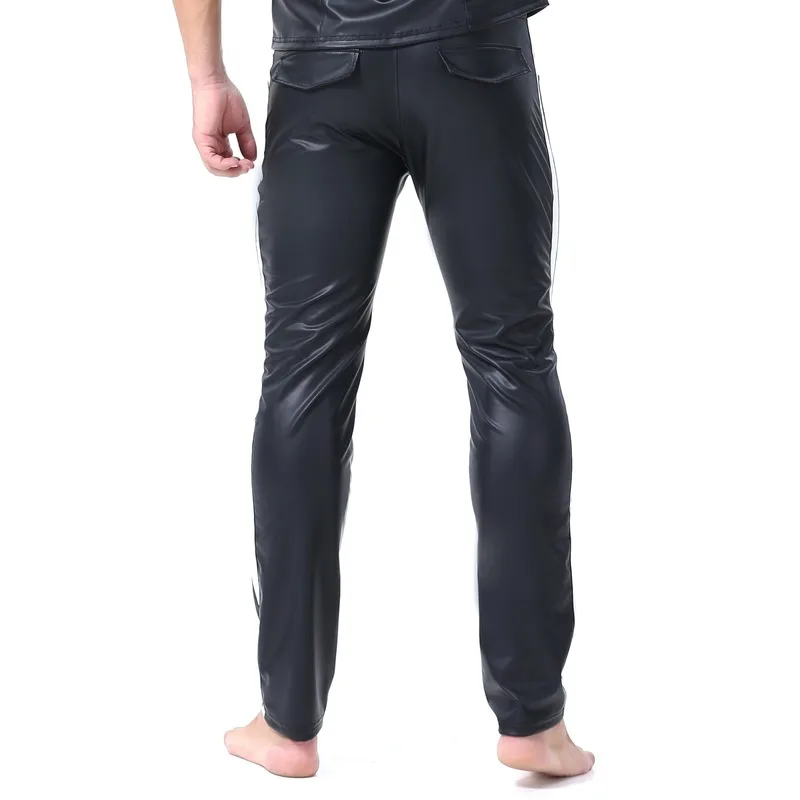 Faux Leather Pants Fitness Sports Joggers Motorcycle Tigs Latex Bodybuilding Trousers PVC Casual Clubwear Plus Size 2XL |