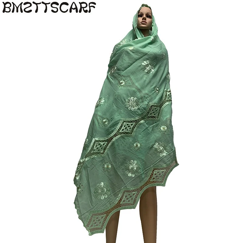 2019 африканская Женская шаль 100% хлопковый шарф средней длины с вышивкой женский