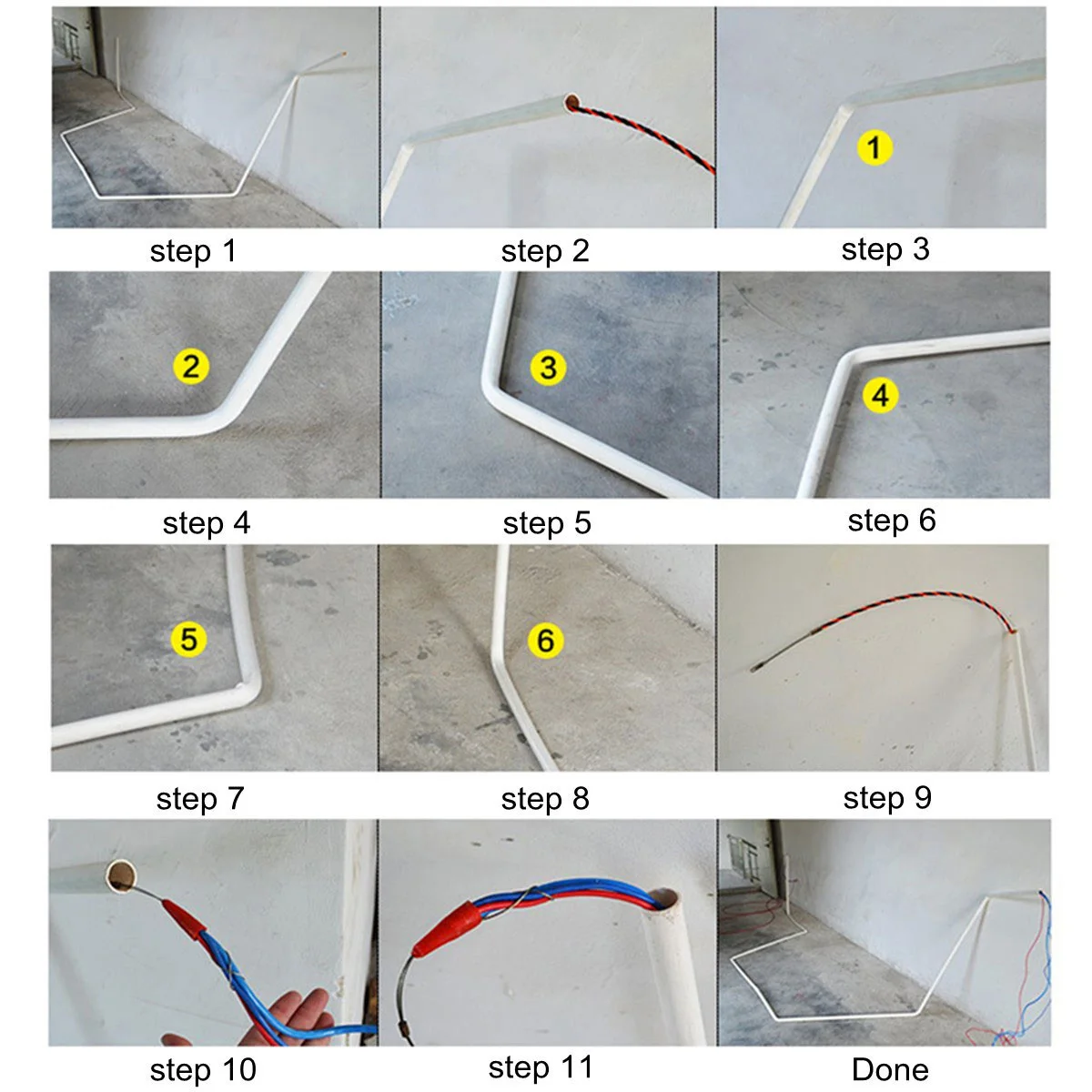 Кабельный тягач Fish Tape, желтый, стекловолоконная катушка металлической стены проводник трубы, 5/10/15/20/25/30 м, 4 мм.