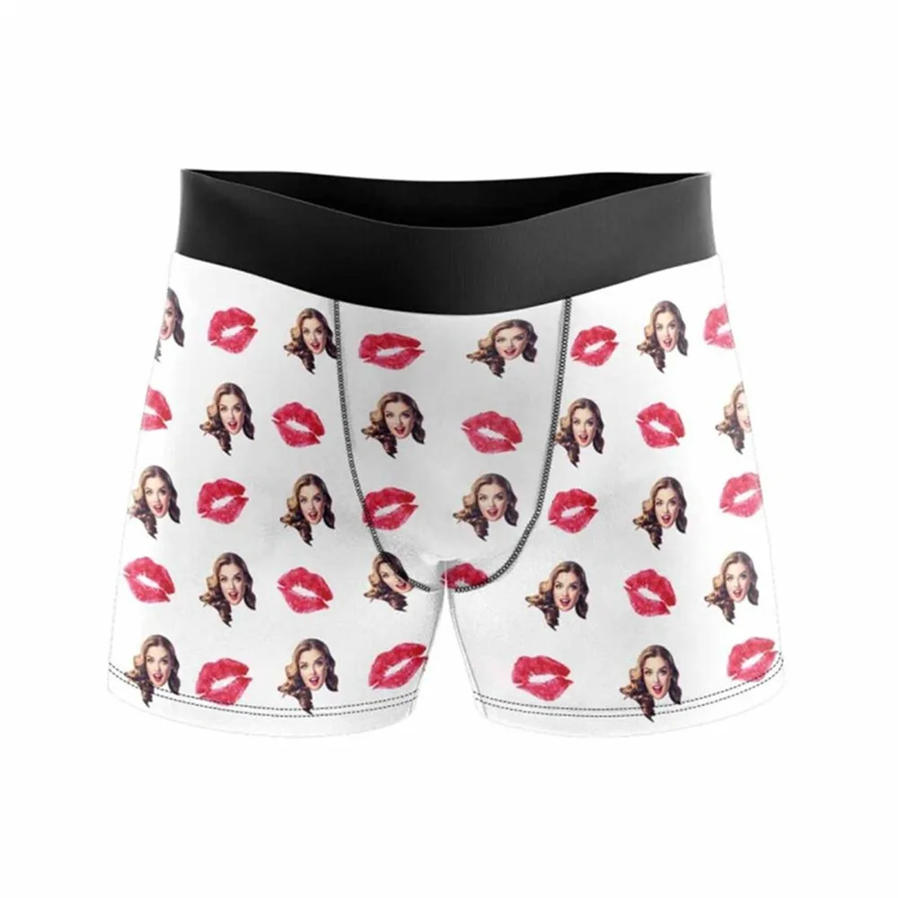 Мужские трусы-боксеры на заказ персонализированное фото нижнее белье с красными