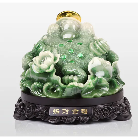 Lucky Feng shui статуя жабы украшения касса бизнес подарок Золотая Цикада талисман