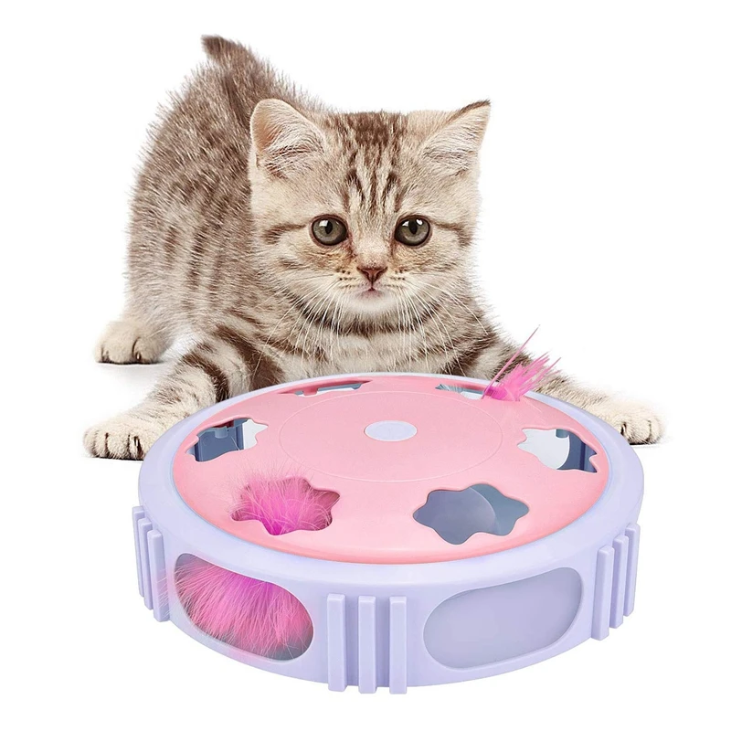 Интерактивная игрушка-перо для кошек с вращающимися перьями развлечений в