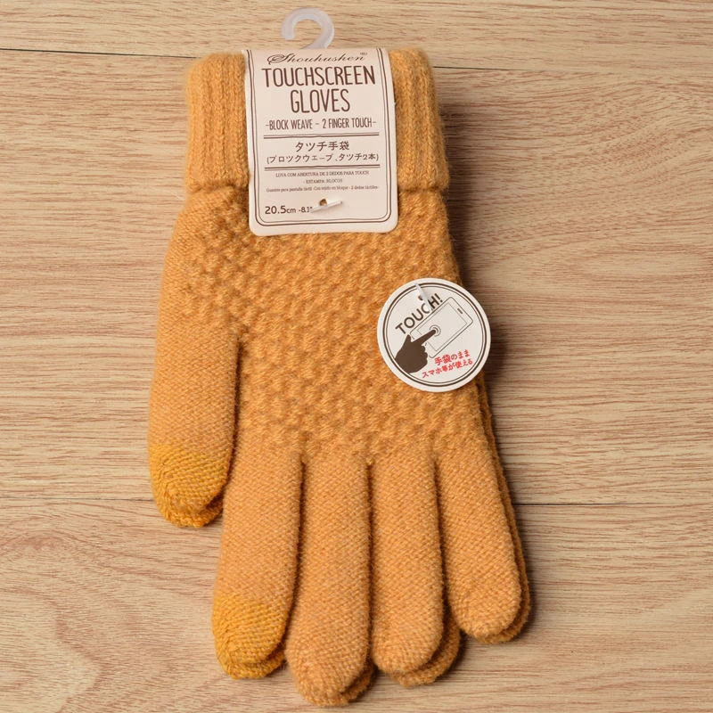 

Imitation Cashmere Knitted Gloves Ladies Touch Screen Warmth Fashion Autumn And Winter Gloves