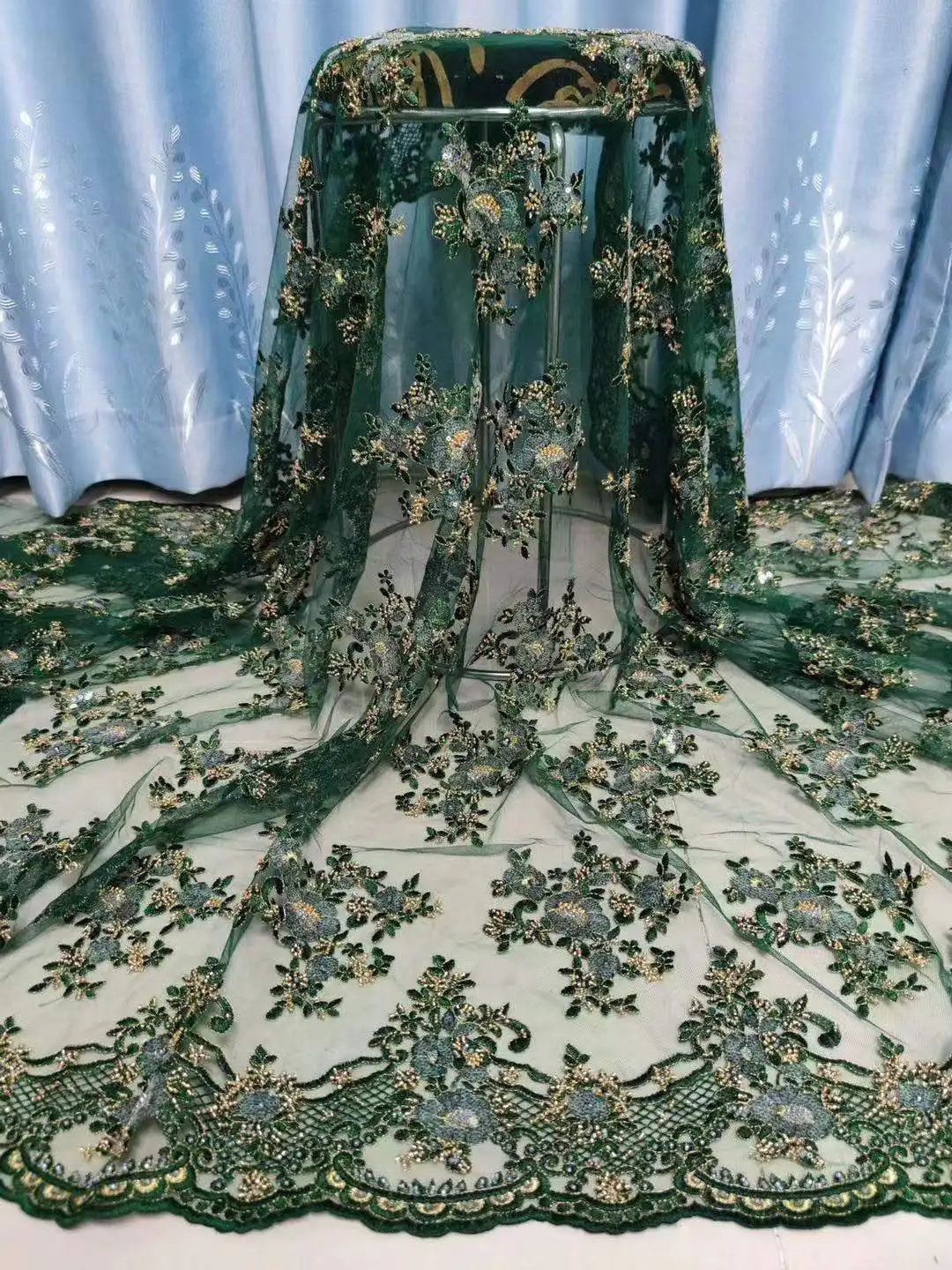 

Очень красивая ткань для вечернего платья с блестками + вышивка бусинами, африканская кружевная ткань, французская Тюлевая сетка для шитья, длинное свадебное платье