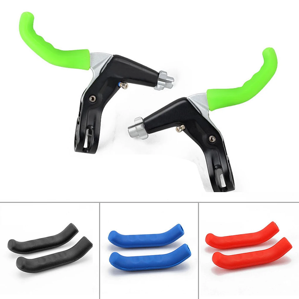 

1 Pair Mountain Bike Handle Bar Grip Wrap Bicycle Brake Lever Non-slip Silicone Cover Protector Removable Handlebar Grip Cover