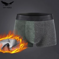 2pcslot thermal underwear for men boxers hot underpants man warm panties shorts wool homme pants slip fluff male bottoms