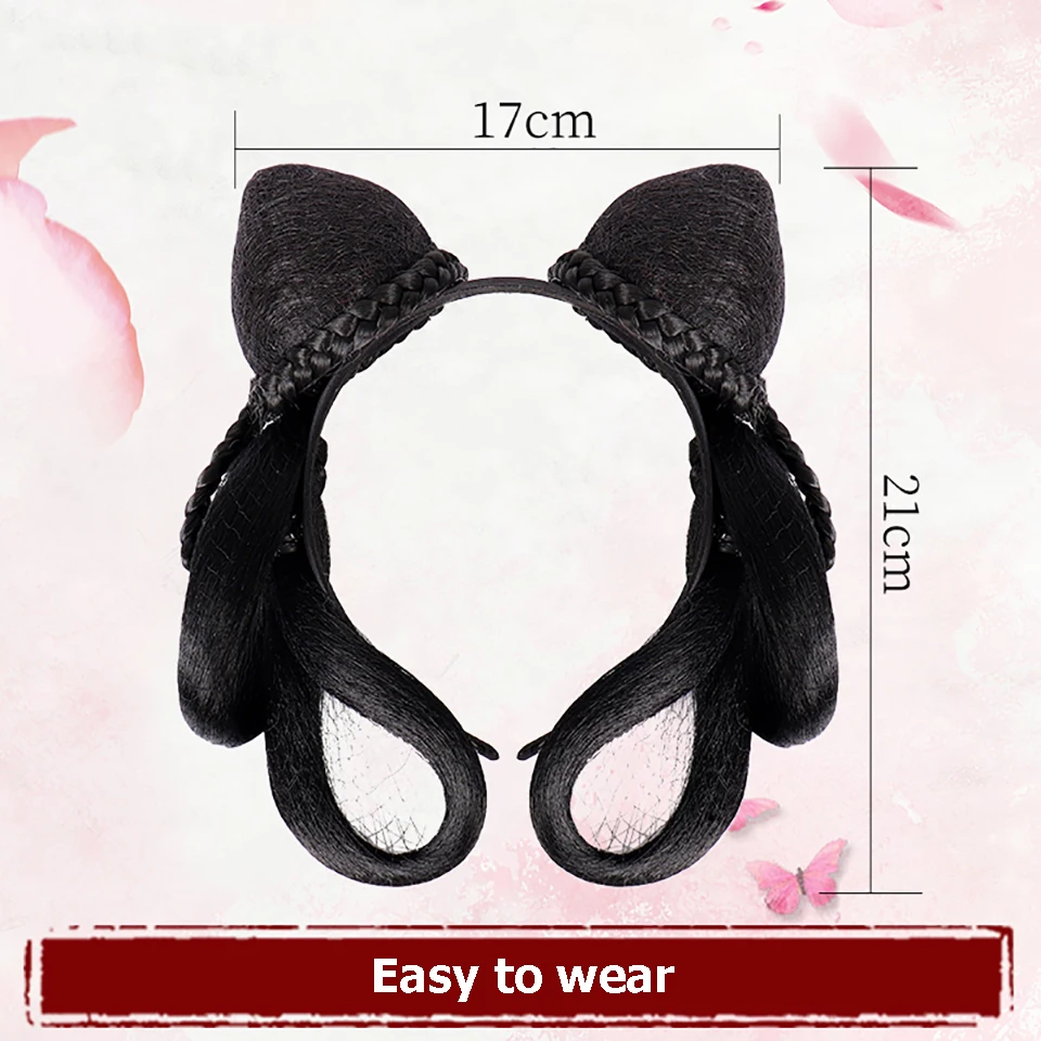 MEIFAN высокотемпературный синтетический парик Hanfu Hair Bun Ретро стиль шиньон с лентой