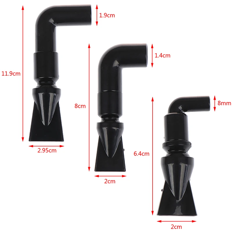 

Black Aquarium Tank Pump Duckbill Water Outlet Nozzle Duckbilled Return Pipe Fitting Size S/M/L 1pc