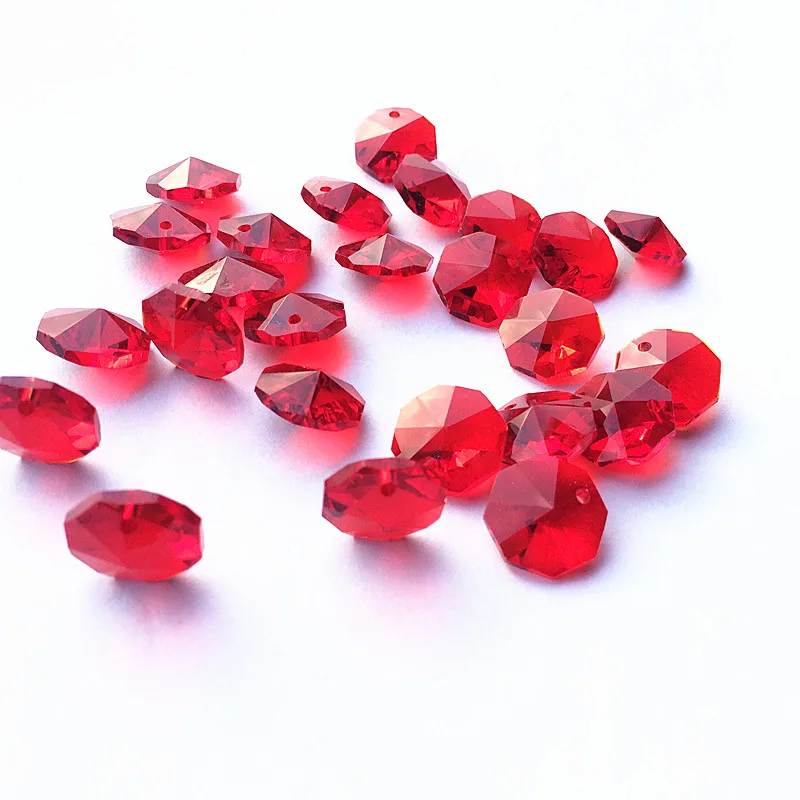 Top Quality 20pcs Multicolor 14mm Crystal Octagonal Beads In One Hole K9 Chandelier Parts Accessories DIY Wedding &amp X-tr | Лампы и