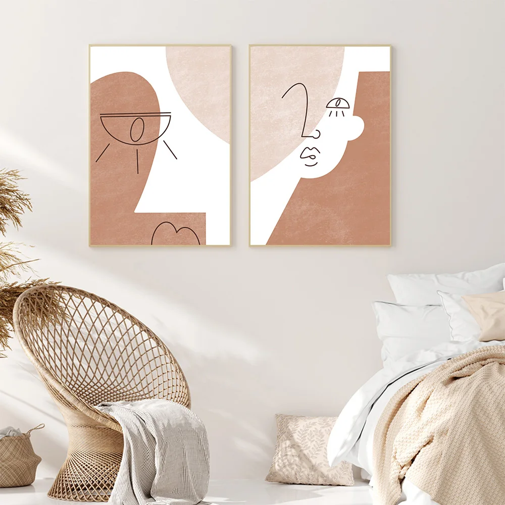 Постеры с принтами на стену середины века абстрактные женские глаза лицо холст