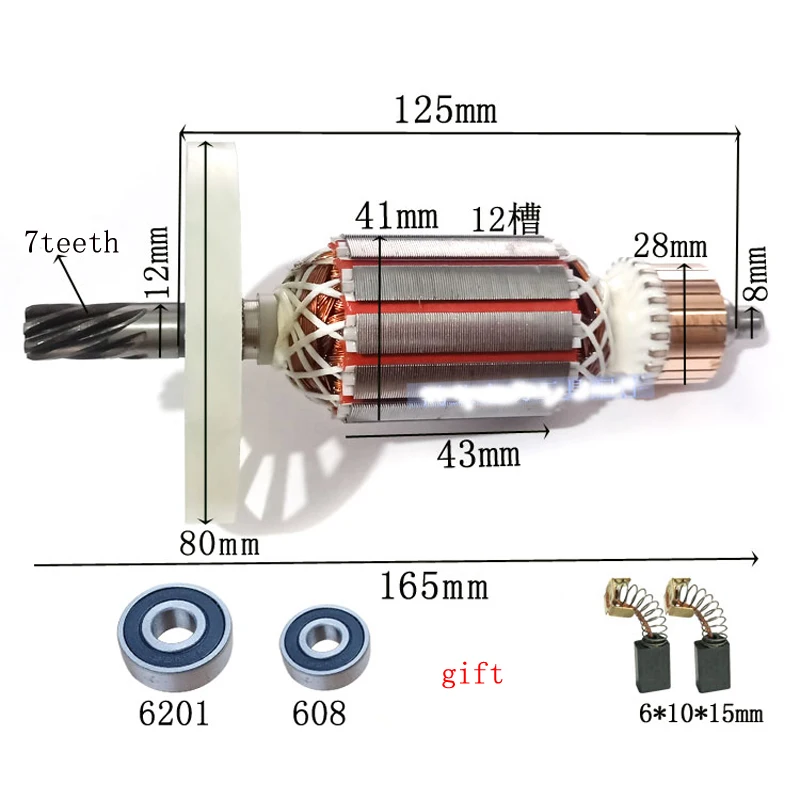 AC220-240V Anker Rotor anker motor ersetzen für Makita HM0810 HM0810B HM0810T HM 0810 7 Zähne Elektrische Rotary Hammer