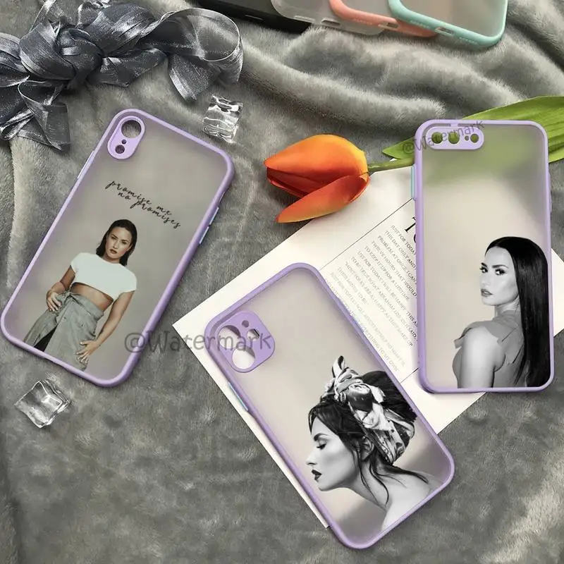 

Demi Lovato Phone Case For IPhone 7 8 Plus Xr X Xs 11 12 Pro Max Purple Matte Translucent Cover
