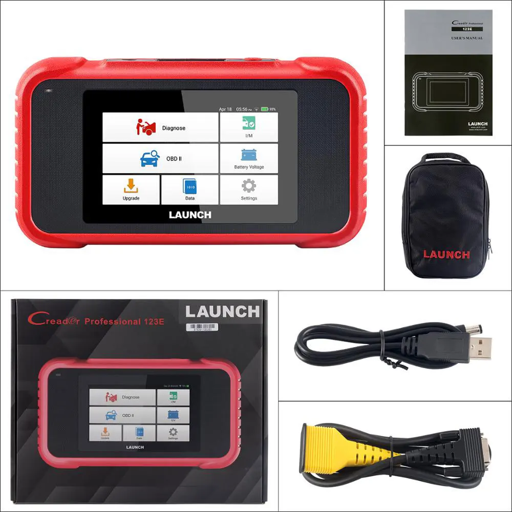 Считыватель кодов Launch X431 CRP123E OBD2 OBDII ENG ABS подушки безопасности SRS на автомобиле