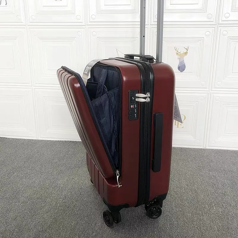 wine red CARRYLOVE 2" дюймов бизнес кабина чемодан карман тележка Сумка на колесиках для ноутбука - Цвет: wine red