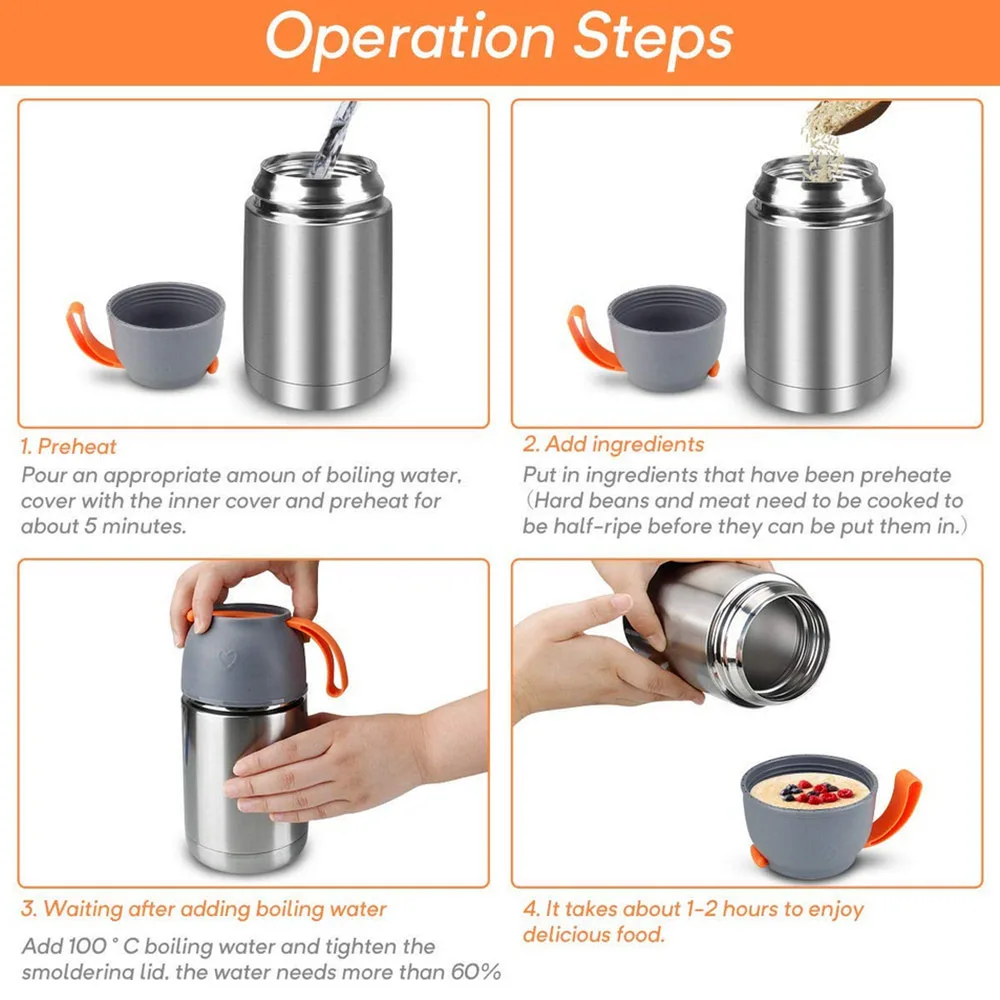 Креативная портативная кастрюля из нержавеющей стали вакуумная изоляция