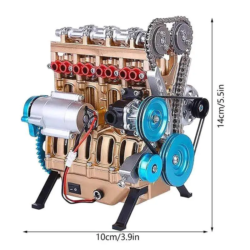 All-metal Assembly Car Mini Assemble Inline Four-cylinder Engine Model Kit Toys For Adult Best Gift Education Toy O3V4 | Игрушки и хобби