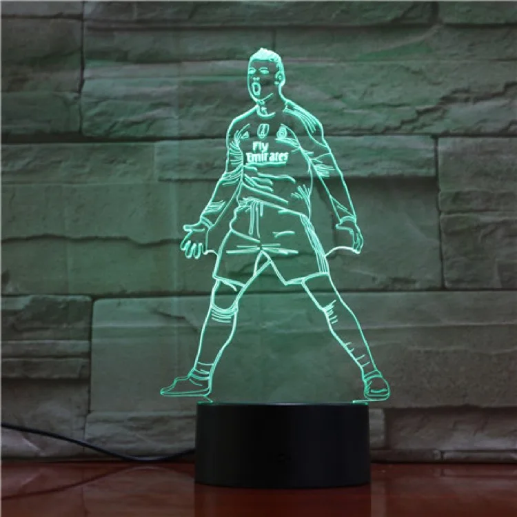 6 Детская 3d лампа для футбола, светодиодный ночной Светильник C Ronaldo Home Deocration Luminaria, подарок на день рождения для мальчика, Messi, настольный ночник, светильник для футбола - Испускаемый цвет: 6