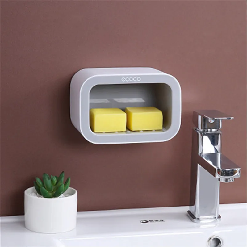 

New soap box creative drain toilet suction cup wall-mounted non-perforated student dormitory with multi-layer soap rack