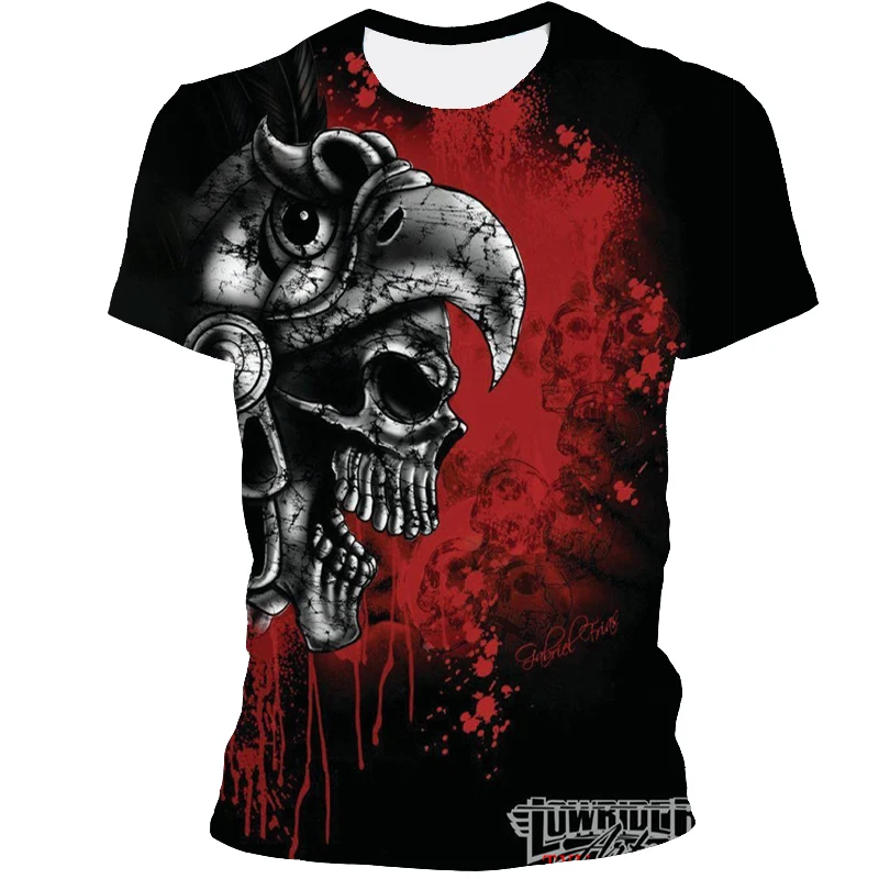 

2021 new 3D summer flying animal print T-shirt bird men's personality round neck short sleeve