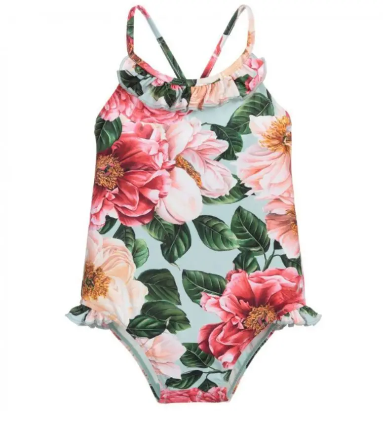 Купальник для маленьких девочек детский купальник одежда слитный с леопардовым