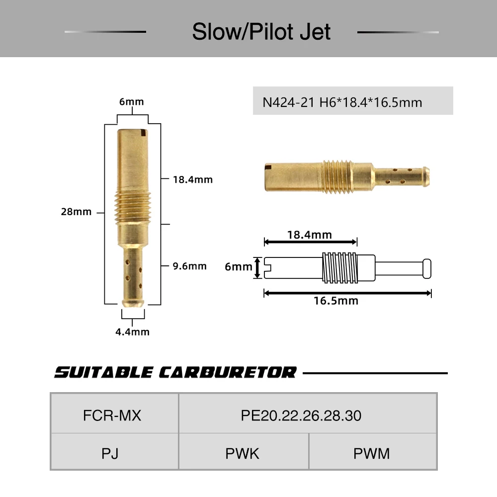 Альконстар 10 штук набор главных карбюраторных дюз для медленного/пилотного впрыска для PWK PWM PJ PE PD FCR Keihin CV CVK CB CE VA on.