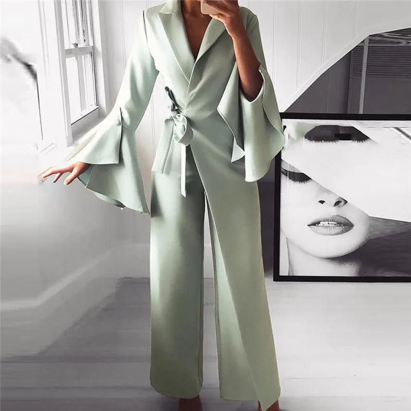 Модный темпераментный комбинезон из двух частей с асимметричным Расклешенным