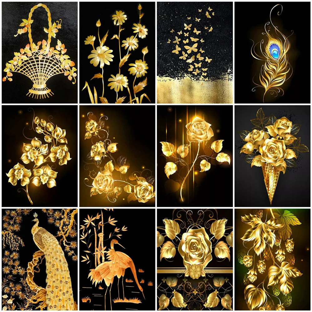 

EverShine Алмазная Вышивка Цветы ручная работа полная алмазная живопись Роза Бриллиантовая Вышивка крестом Золотая ручная работа хобби