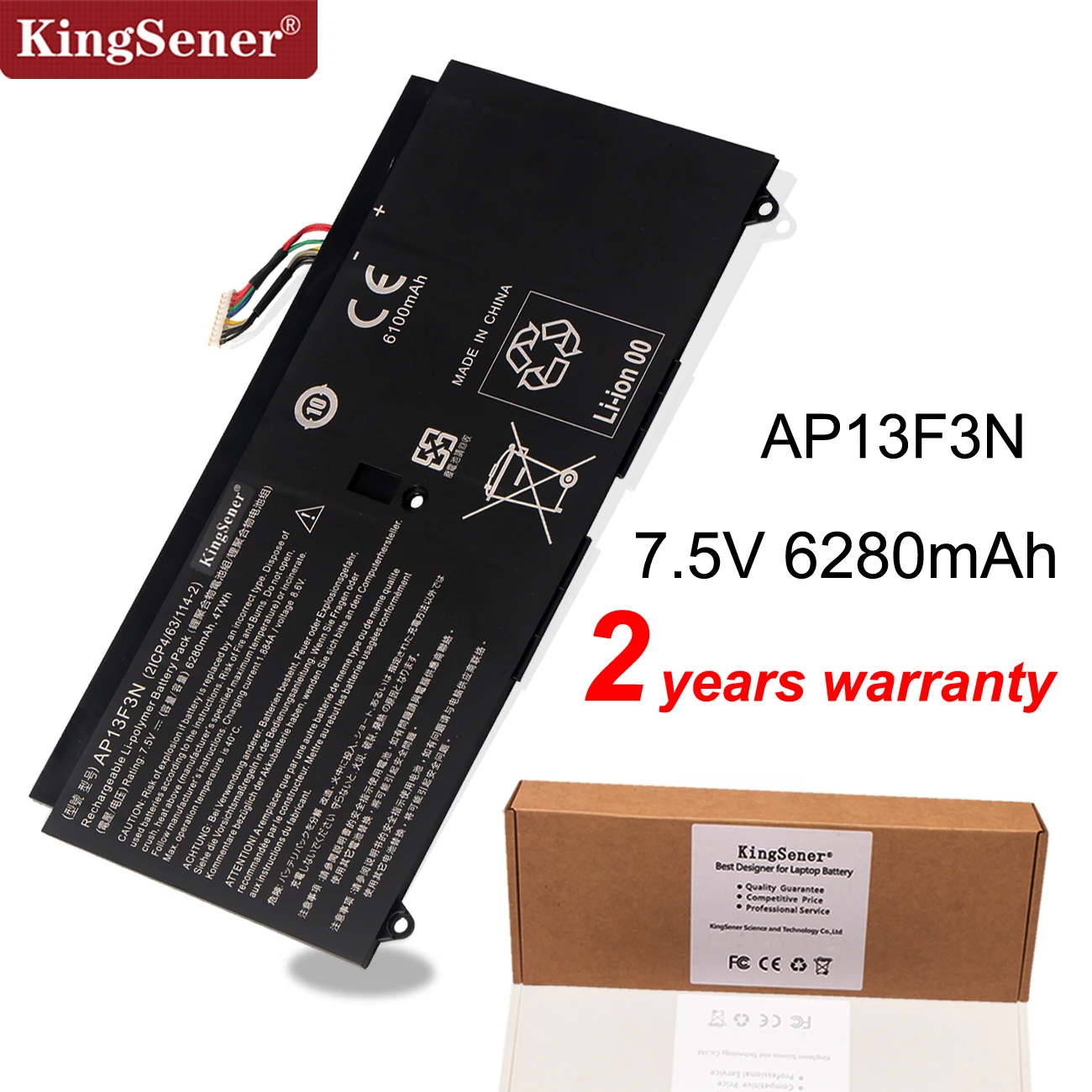 Kingsener-bateria para Laptop Ap13f3n 2icp4 20092 para Aspire S7392 Drive Ultrabook 63 114 v 7.5 Mah Baterias p/ laptop
