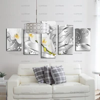 white small flowers silver vine poster plant painting still life irregular multi piece canvas painting living room mural poster