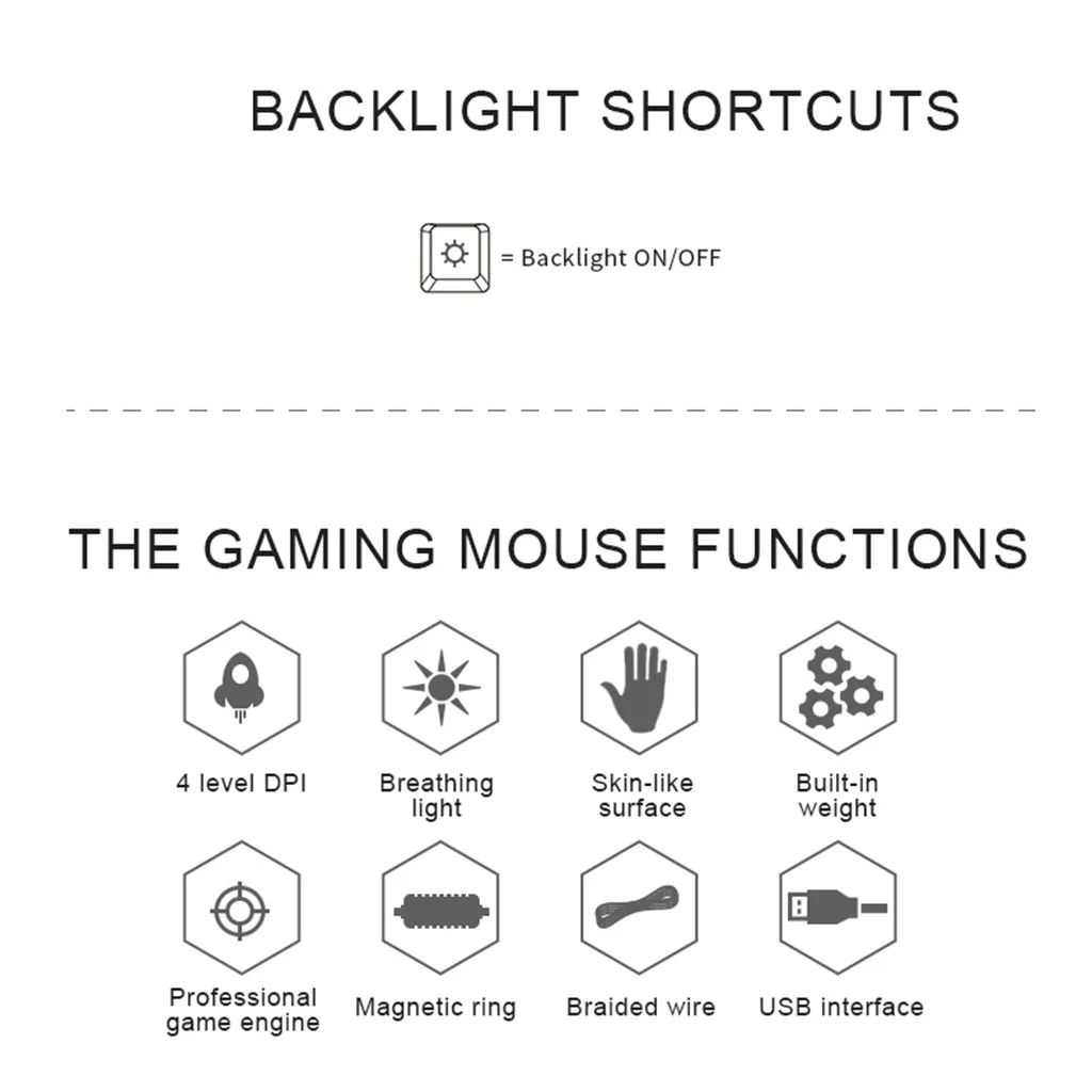 

Low Noise Desktop Office Entertainment Laptop Silent Keys 104 Keys Backlight Games Wireless Keyboard With + 2400DPI Mouse Mice