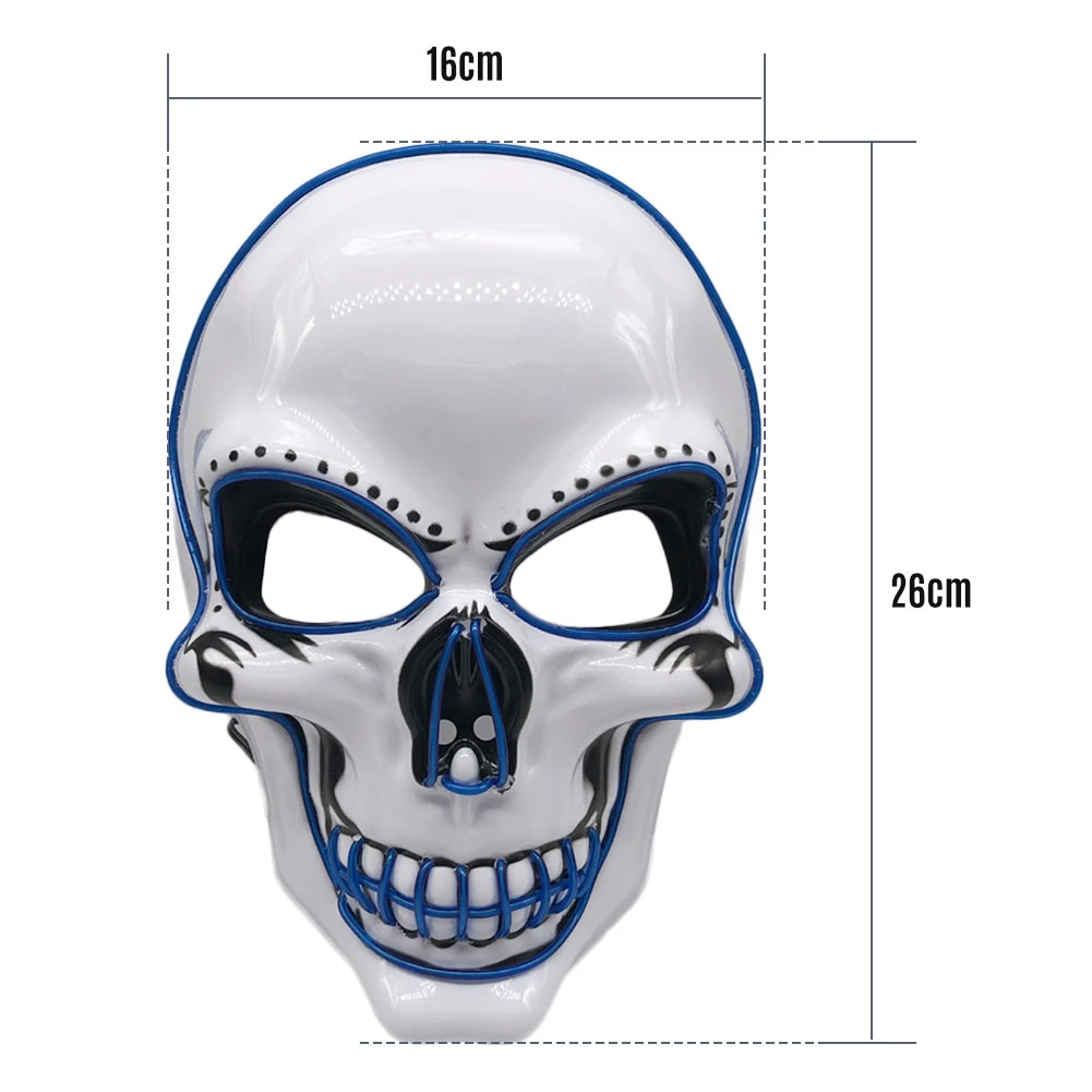 1 шт. светодиодный светящийся маска на Хеллоуин для косплея вечерние светящиеся