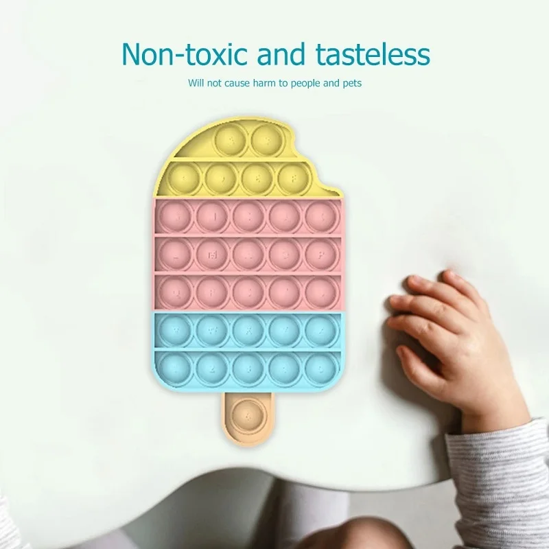 Online Großhandel Nette Desktop Spaß Eis Geformt Push Blase Silikon Reusable Spielzeug Kinder Erwachsene Stressabbau Zappeln SPIELZEUG Msxf