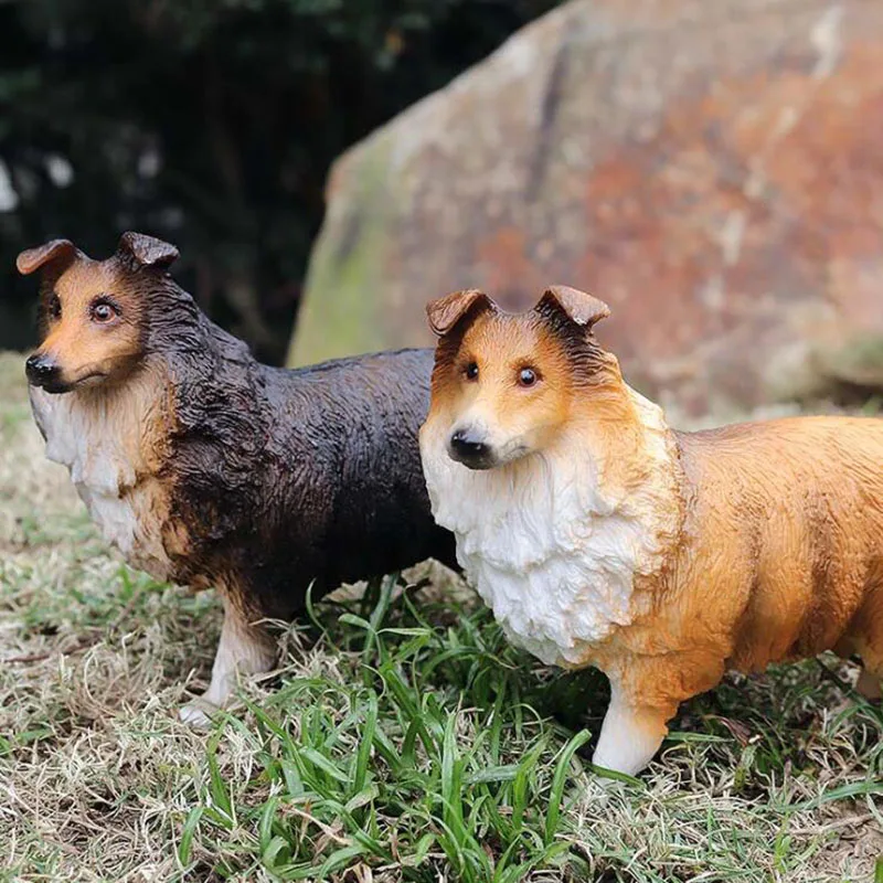 Новинка 12 см статические Твердые дикие животные модель черной овчарки детские