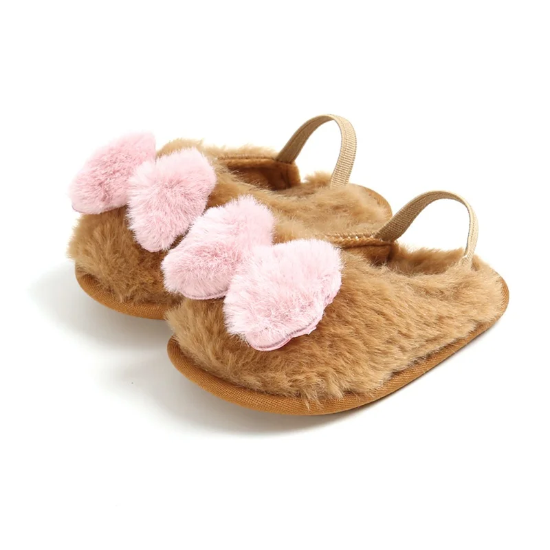 

Infant Baby First Walkers Fashion Solid Flock Soft Casual Shoes Toddler Girl Crib Shoes With Cute Bow 0-18M