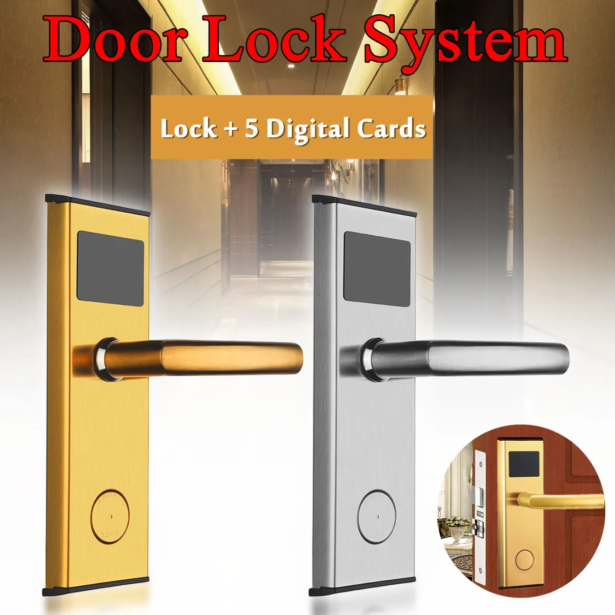 Safurance Digital Card Lock Security Stainless Steel Intelligent RFID Key Unlock Hotel Door System Locks | Безопасность и защита