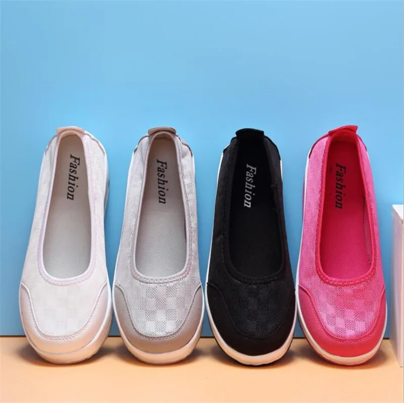 

Zapatillas De Deporte Para Mujer, Mocasines Planos, Cmodas y Poco Profundas, Zapatos De Ballet Con Plataforma Sin Cordones,