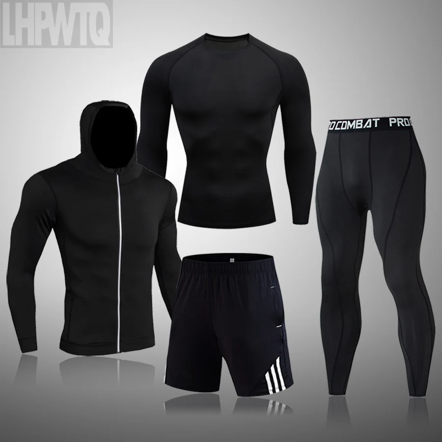Спортивный костюм мужской компрессионный тренировочная одежда для спортзала