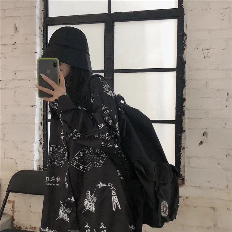 Neploe Harajuku китайская блузка с буквенным принтом свободная негабаритная уличная Футболка Топ рубашка корейский хип хоп панк блузки Blusas 55043