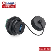cnlinko yu usb3 0 waterproof data cable connector led adapter connector ip67 waterproof socket for aviation industry automobile