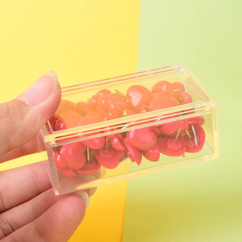 

50 Pcs/set Creative Romantic Heart-shaped Pushpin Cute Pink Push Pins Thumbtack Office School Accessories Supplies