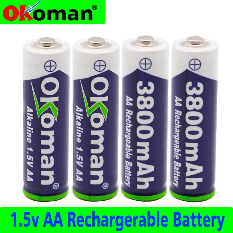 Новая батарея AA 3800 1,5 v аккумуляторная батарея аа 3000mAh щелоче1.5v аккумуляторная батарея для часов игрушечная камера батарея