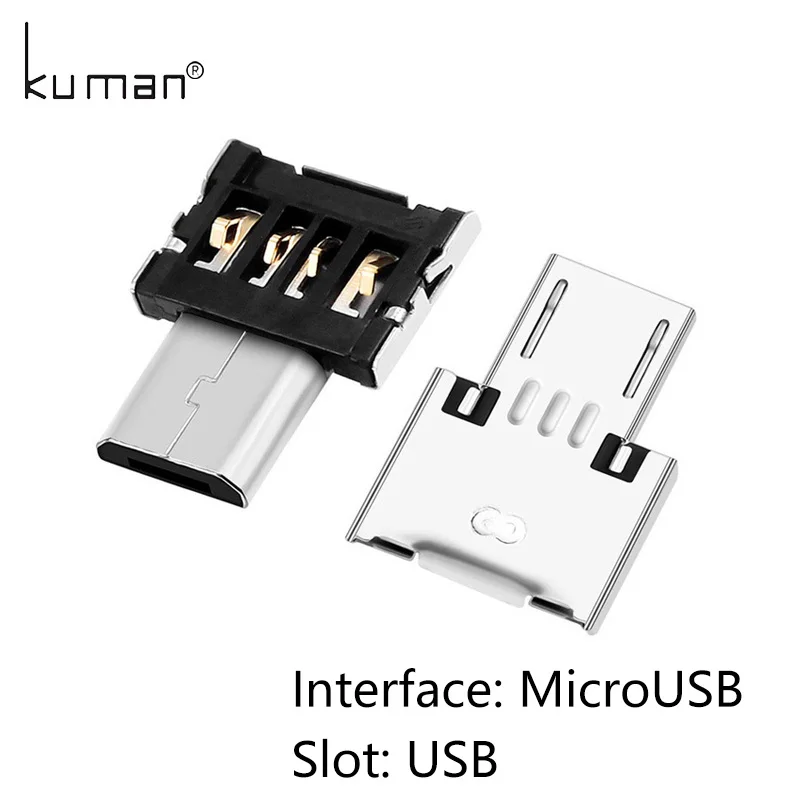 Kuman USB адаптер OTG к TypeC или MicorUSB конвертер для флешки флэш накопитель ручка