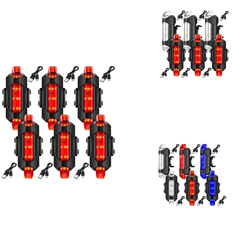 

6 Pcs Front and Rear Bicycle Light Bike Light Waterproof Cycling Headlight and Taillight Flashing Safety Bike Light