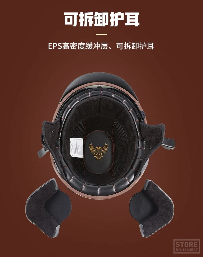 GXT Ретро мотоциклетный шлем, винтажный шлем Casco, мотоциклетный шлем с открытым лицом, мотоциклетный гоночный шлем для верховой езды, с сертификацией в горошек