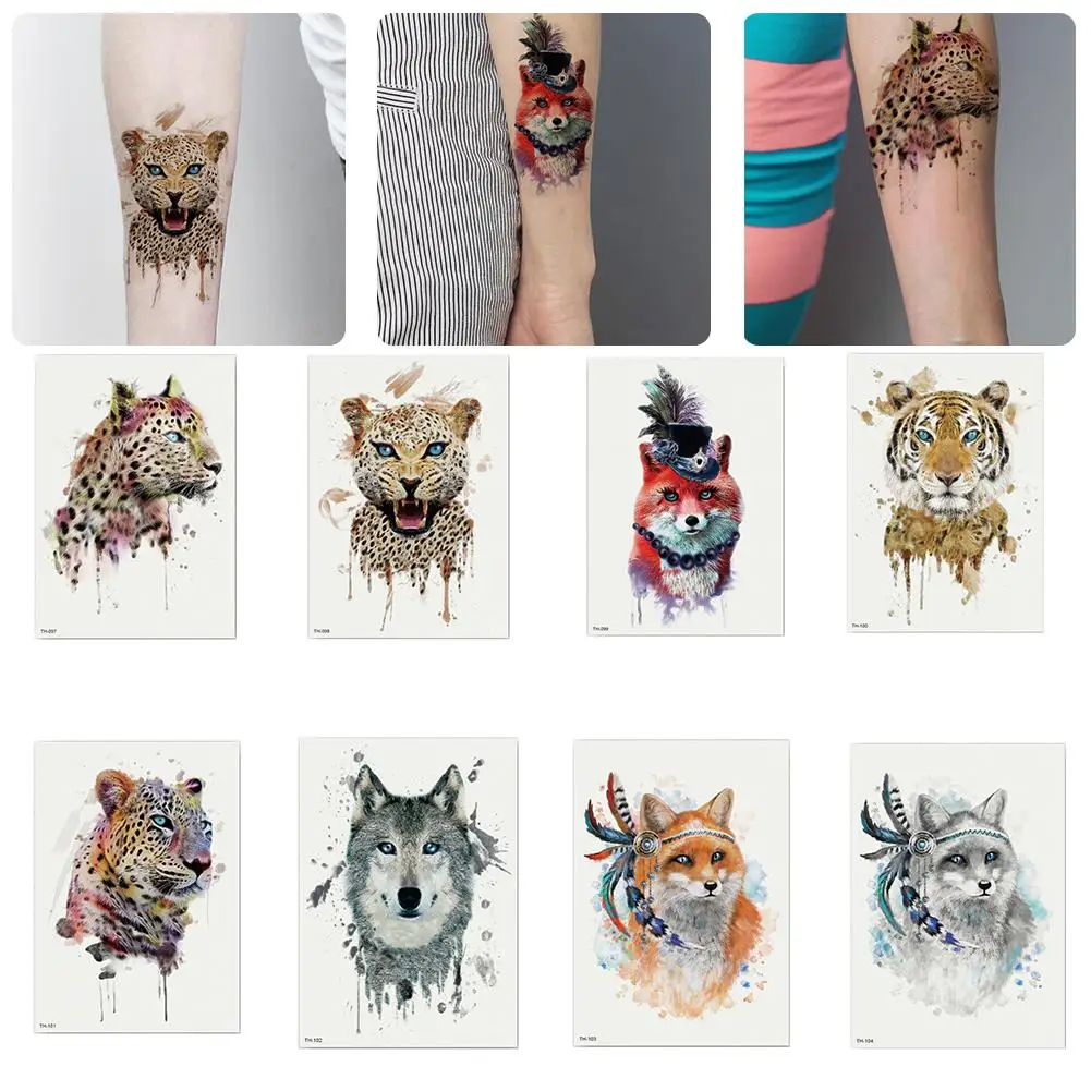 Прохладный Тигр Волк животное рука плеча водонепроницаемый временные фальшивые