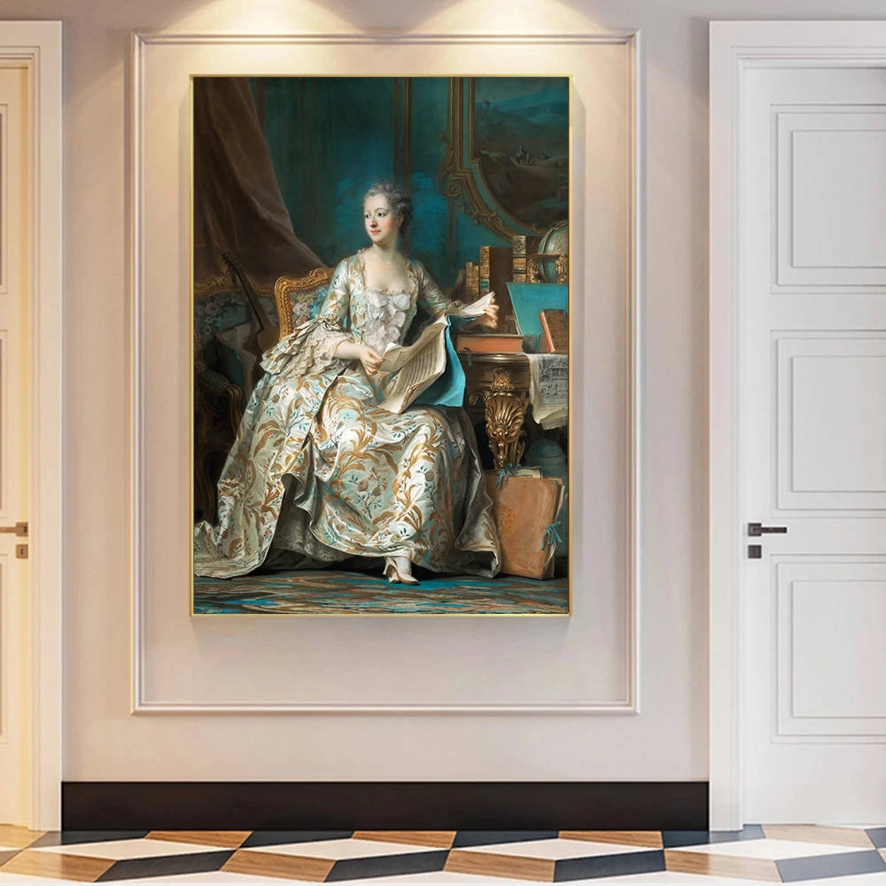 

Beautiful Woman Portrait Vintage Posters and Prints Wall Art Canvas Painting Living Room Home Decoration Mural Pictures