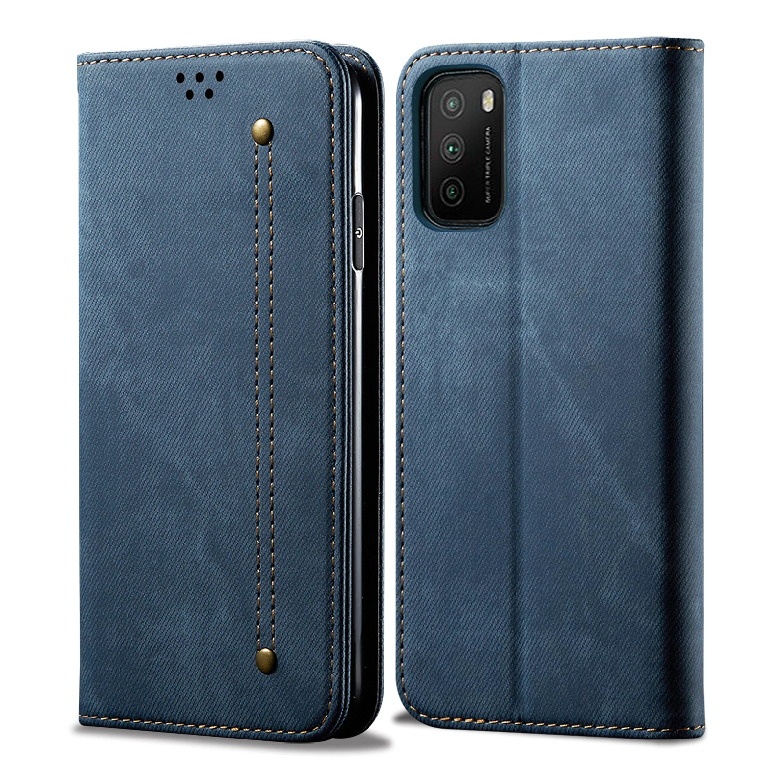 

Чехол-Кошелек для Xiaomi Mi Poco M3 из искусственной кожи с текстурой денима