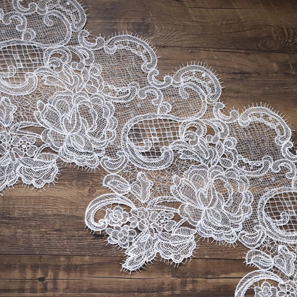 

30 cm Width Embroidered fish line Lace Trim for Wedding Dress Making Clothes Accessories Lace Trimmings Dress Sewing Lace Fabric