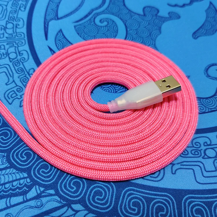 Гибкий кабель мыши созданный вручную из Паракорда магнитный щит мягкий Micro USB Type C