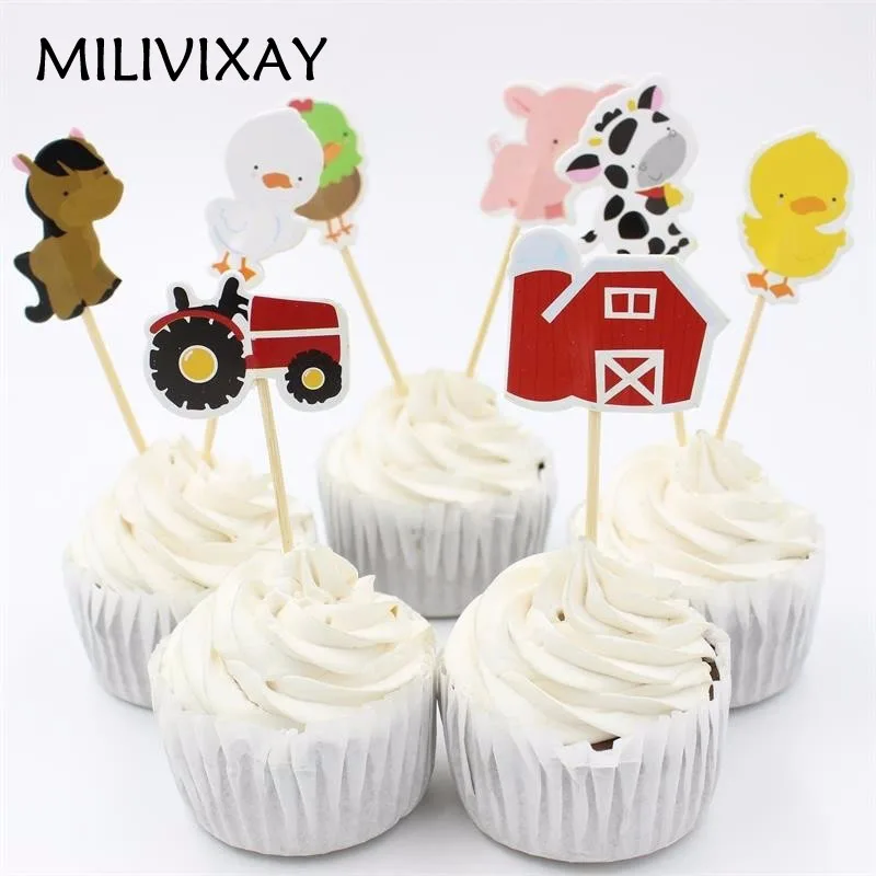 MILIVIXAY 24 шт. принадлежности для тематической вечеринки с животными на ферме